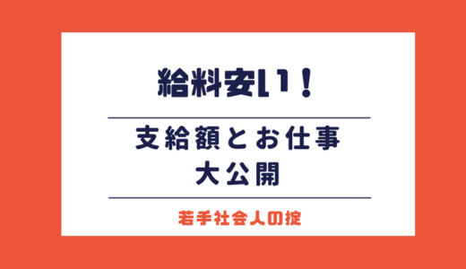 給料安い！！リアルなお給料を公開！あなたのお給料ズバリおいくらですか？